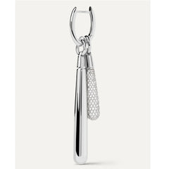 PDPAOLA Drop large pendant - Pave silver