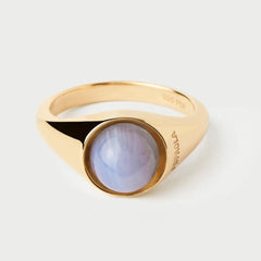 PDPAOLA Moon ring - Blue Lace Agate