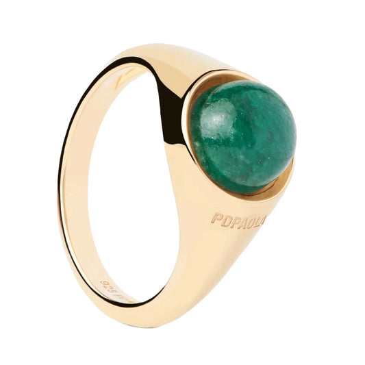 PDPAOLA Moon ring - Green Aventurine