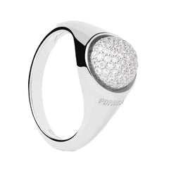 PDPAOLA Moon ring - Pave silver