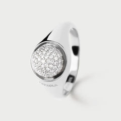 PDPAOLA Moon ring - Pave silver