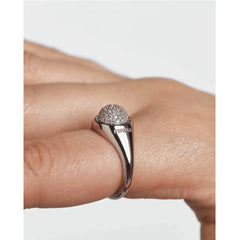 PDPAOLA Moon ring - Pave silver