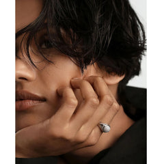 PDPAOLA Moon ring - Pave silver