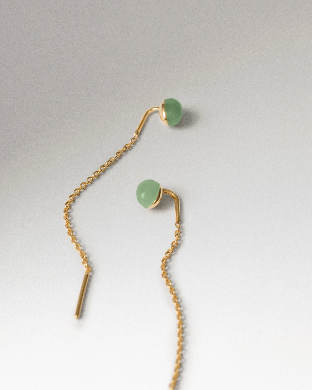 PDPAOLA Naušnice Lyra - Green aventurine - iz drugog kuta