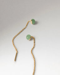 PDPAOLA Naušnice Lyra - Green aventurine - iz drugog kuta