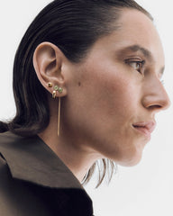 PDPAOLA Naušnice Lyra - Green aventurine - na modelu