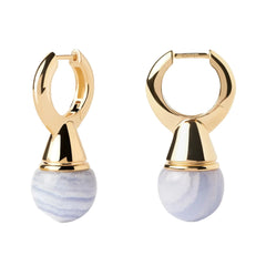 PDPAOLA Riviera earrings - Blue Lace Agate