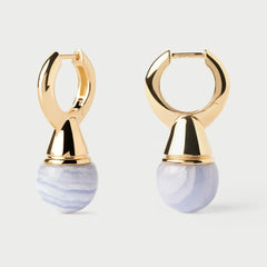 PDPAOLA Riviera earrings - Blue Lace Agate