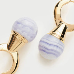 PDPAOLA Riviera earrings - Blue Lace Agate