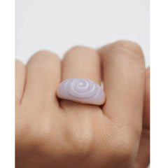 PDPAOLA Shell ring - Blue Lace Agate