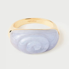 PDPAOLA Shell prsten - Blue Lace Agate