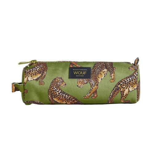 Wouf Pencil Case Olive Leopard