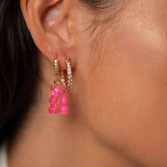Crystal Haze Mini ring naušnice - Bubblegum Pink