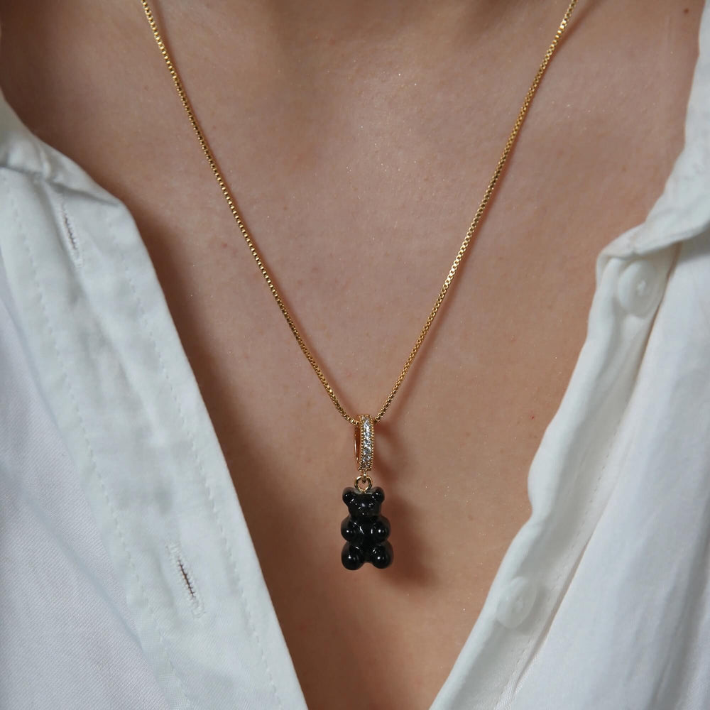 Crystal Haze Nostalgia bear Pave privjesak - Black