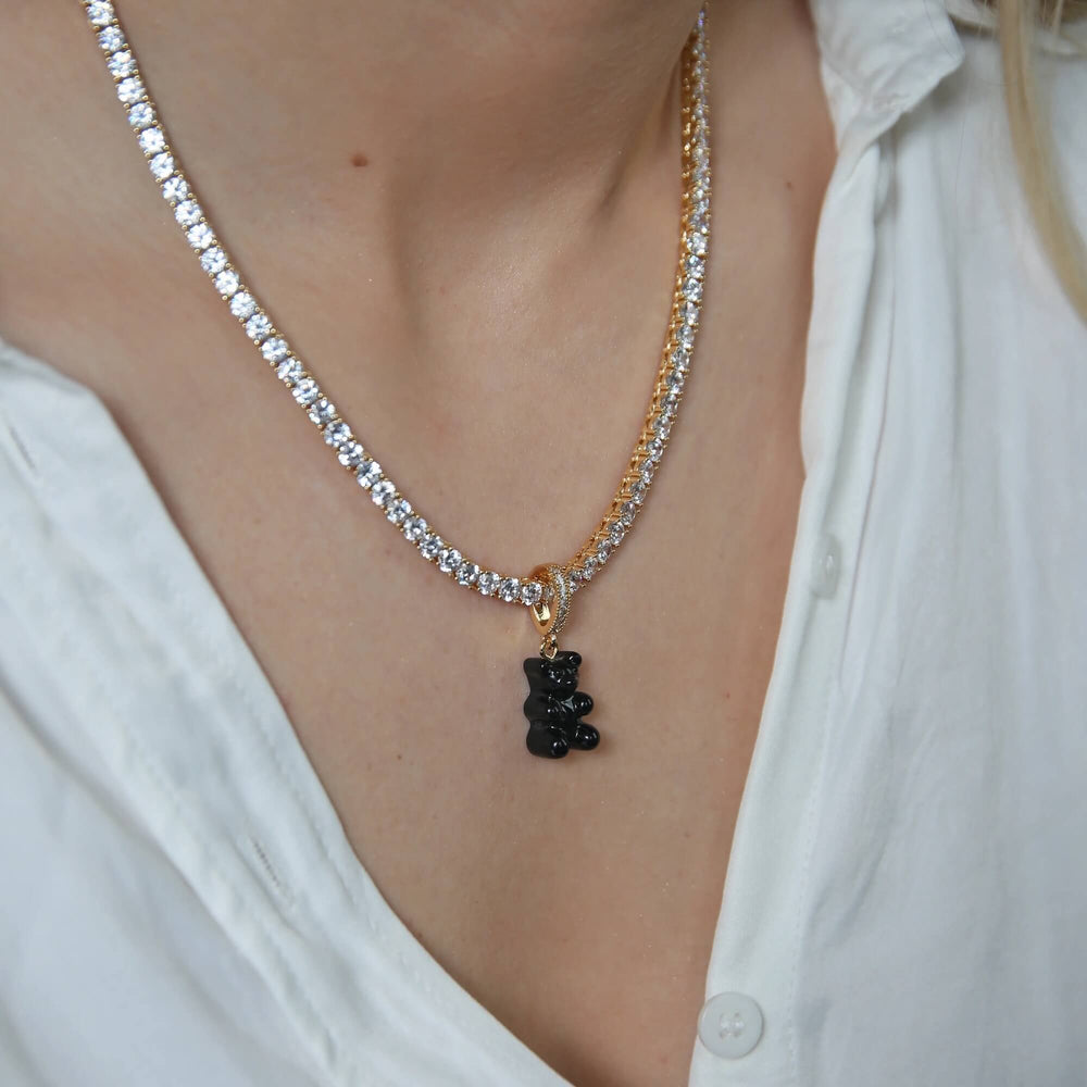 Crystal Haze Nostalgia bear Pave privjesak - Black