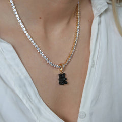 Crystal Haze Nostalgia bear Pave privjesak - Black