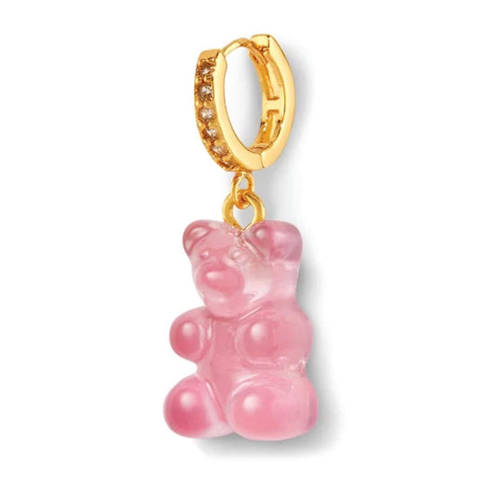 Crystal Haze Nostalgia bear naušnica - Bubblegum pink