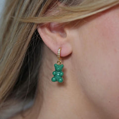 Crystal Haze Nostalgia bear earring - Vegan