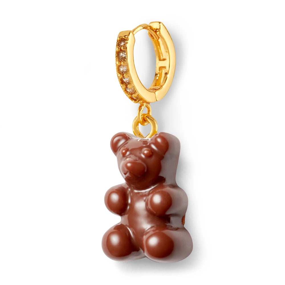 Crystal Haze Nostalgia bear naušnica - Chocolate