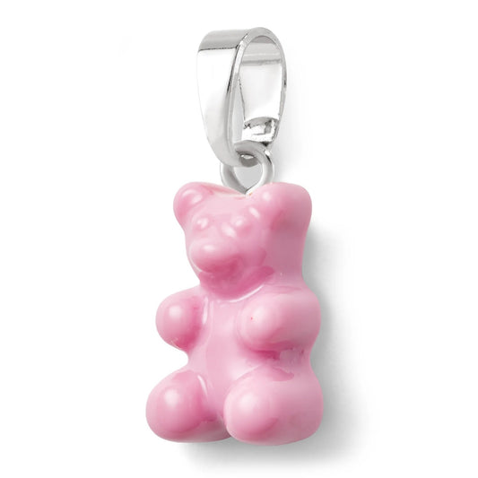 Crystal Haze Nostalgia bear privjesak - Candy pink srebrni