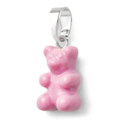 Crystal Haze Nostalgia bear pendant - Candy pink silver