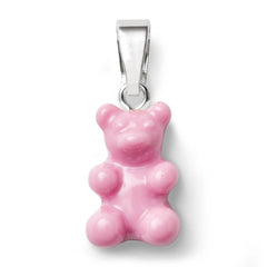 Crystal Haze Nostalgia bear pendant - Candy pink silver